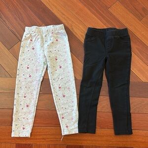 Girls leggings, black is 5T and gray are a 5.